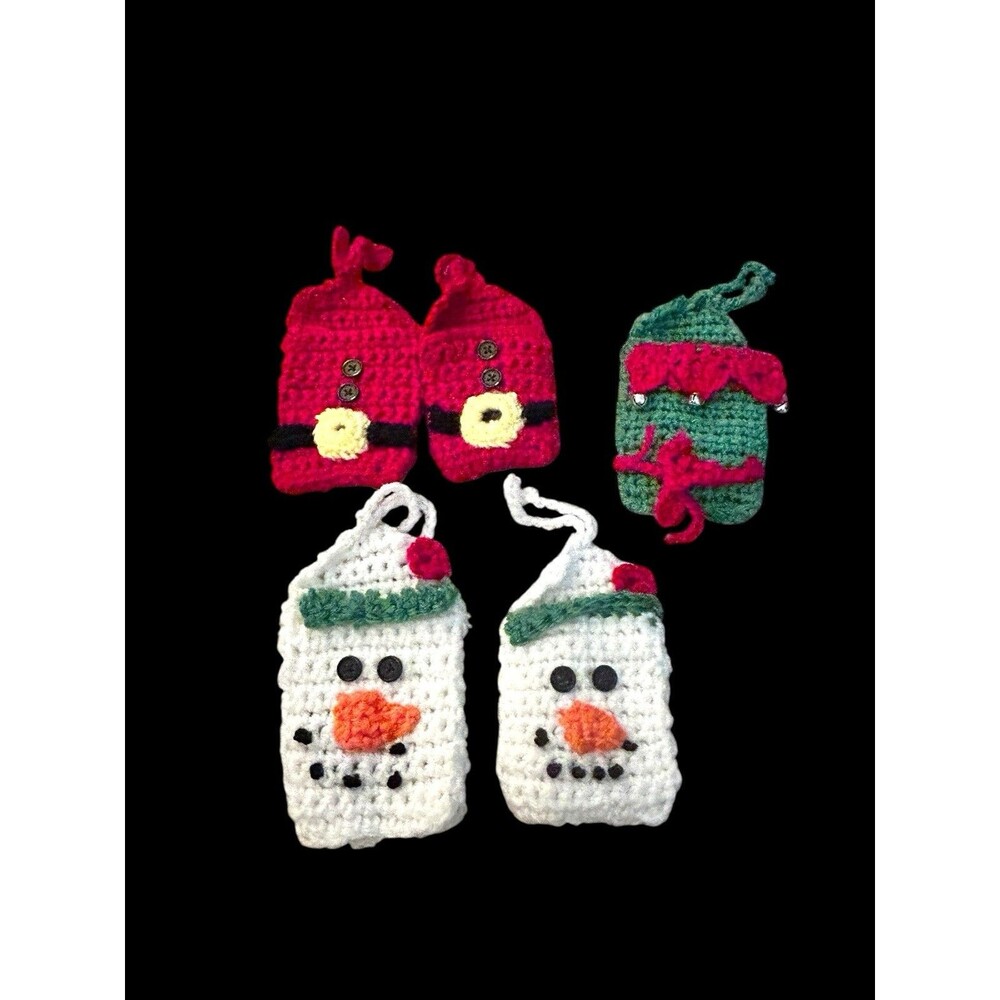 Crocheted Gift Card Holders Ornaments Set Of 5 Handmade Hanging